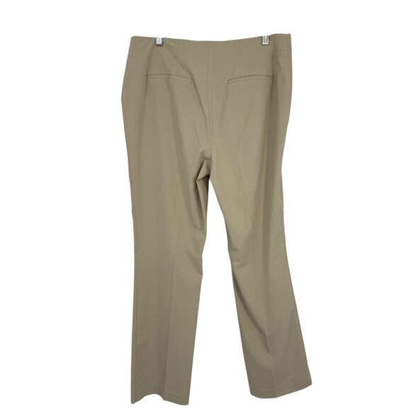 Chicos 1.5 Flat Front Dress Pants size Medium Tan 29" inseam Taper Leg - Picture 2 of 8